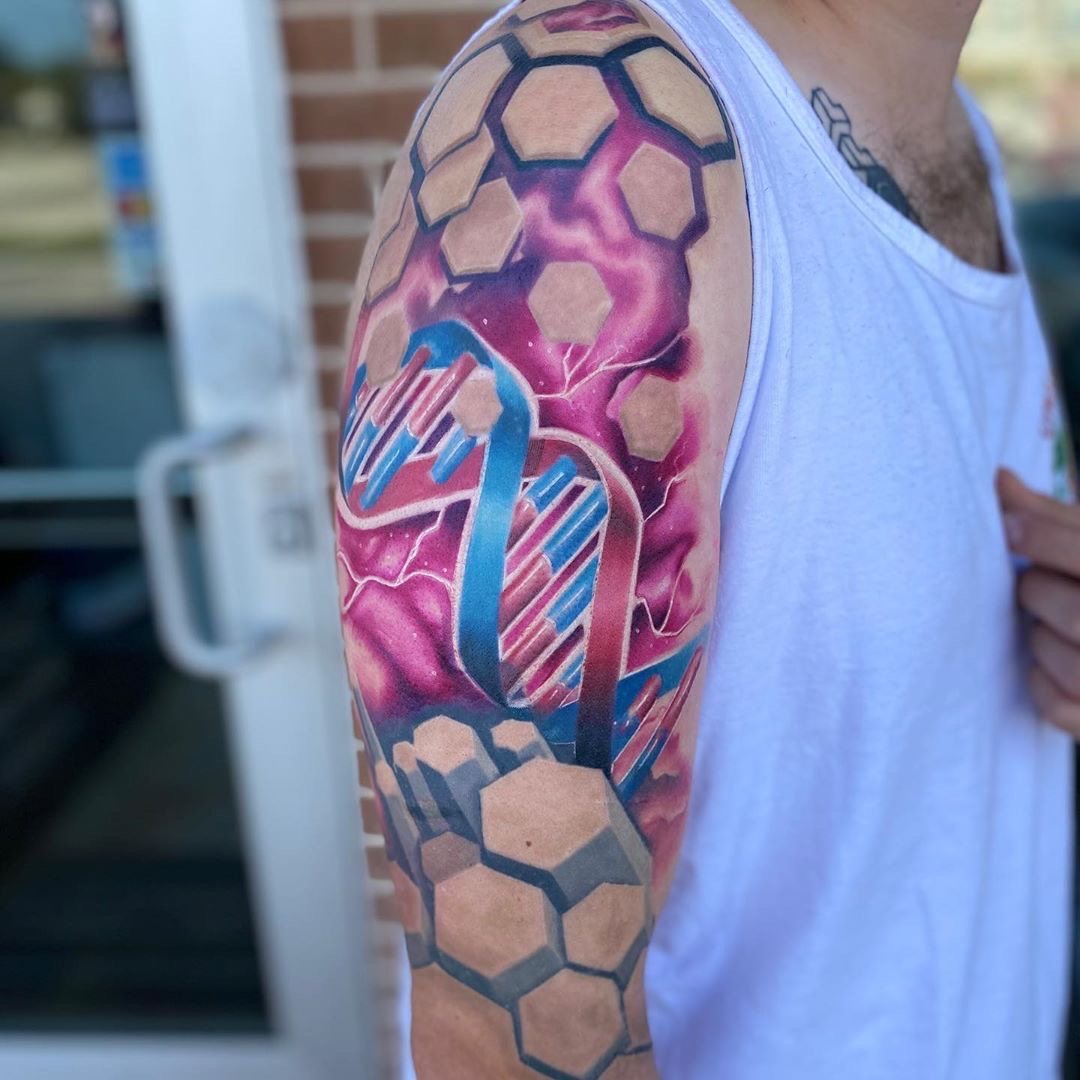 Color DNA tattoo by All City Tattoo